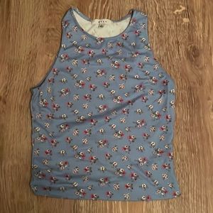 blue floral top very cute size small
